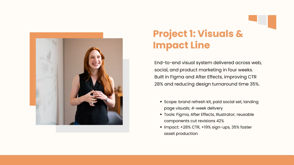 Free Creative Portfolio Presentation Deck Template to Edit Online