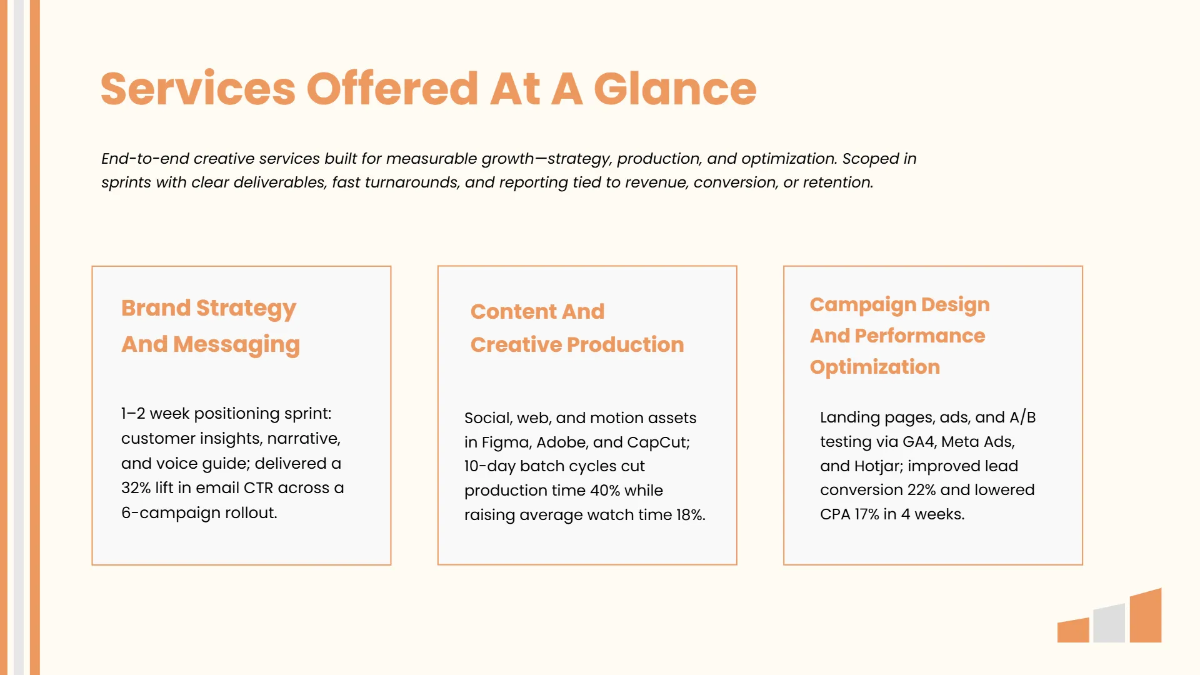 Free Creative Portfolio Presentation Deck Template to Edit Online