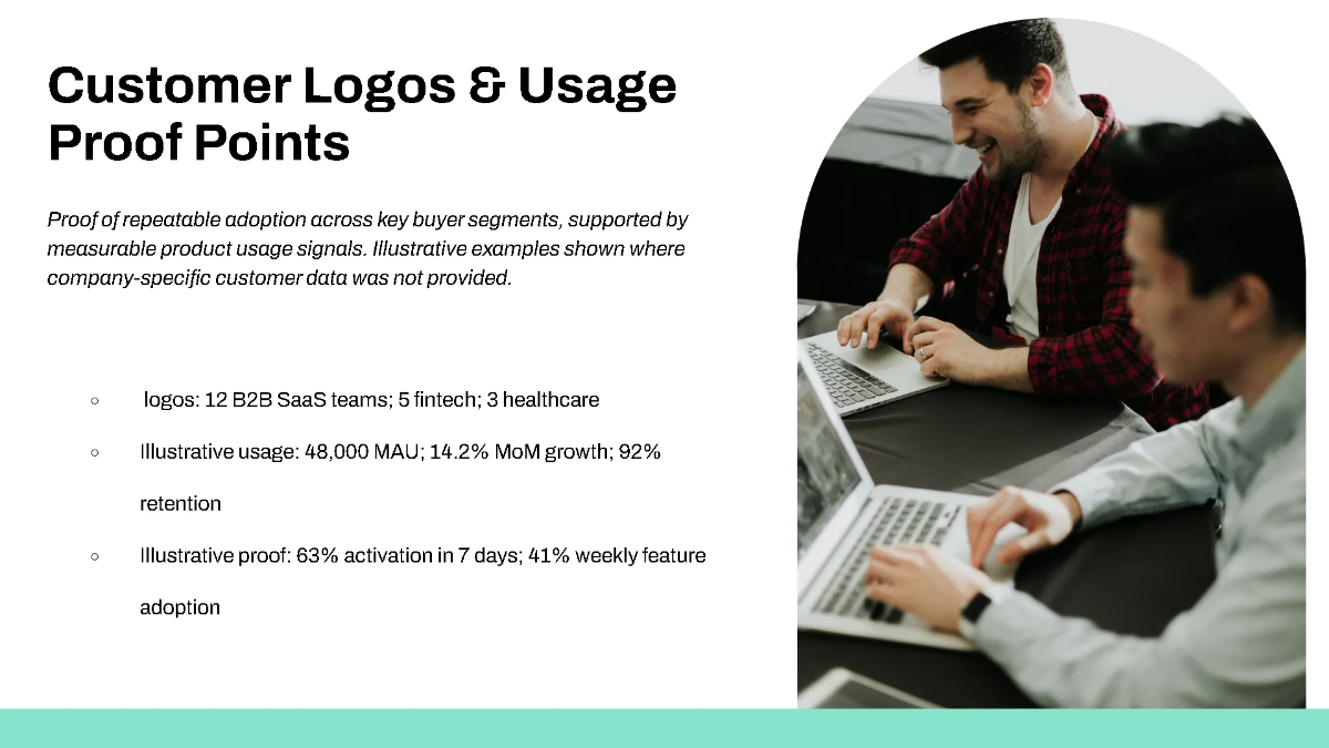 Free SaaS Metrics & Traction Pitch Deck Template to Edit Online