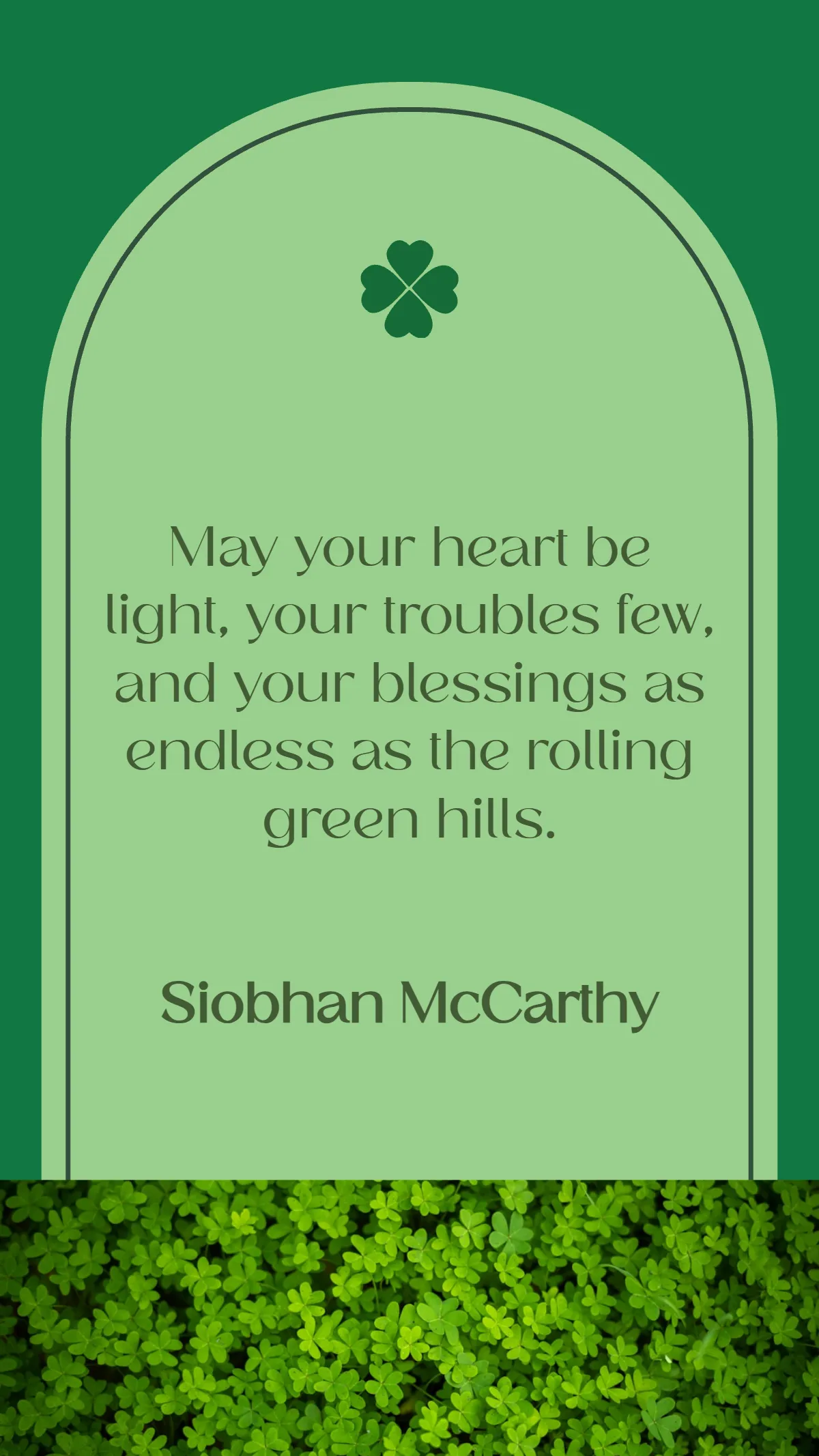 Free St. Patrick's Day Blessing Quote Template to Edit Online