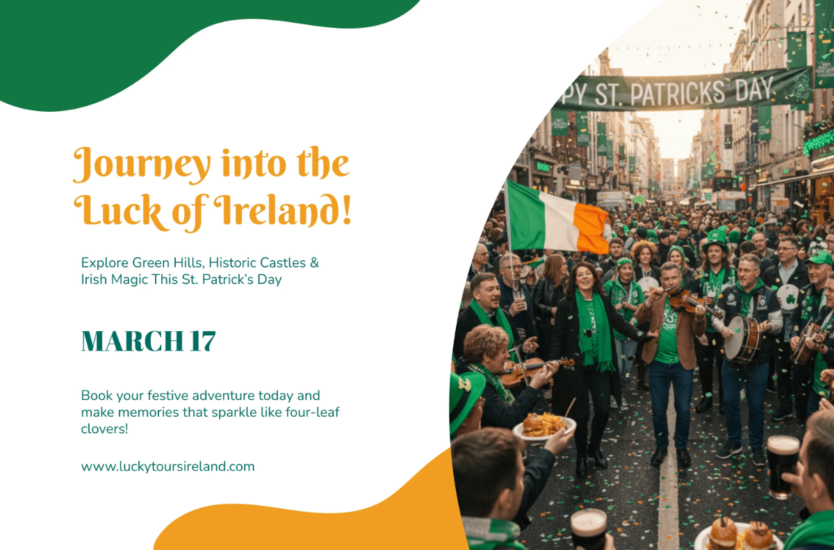 Free St. Patrick's Day Travel Banner Template to Edit Online