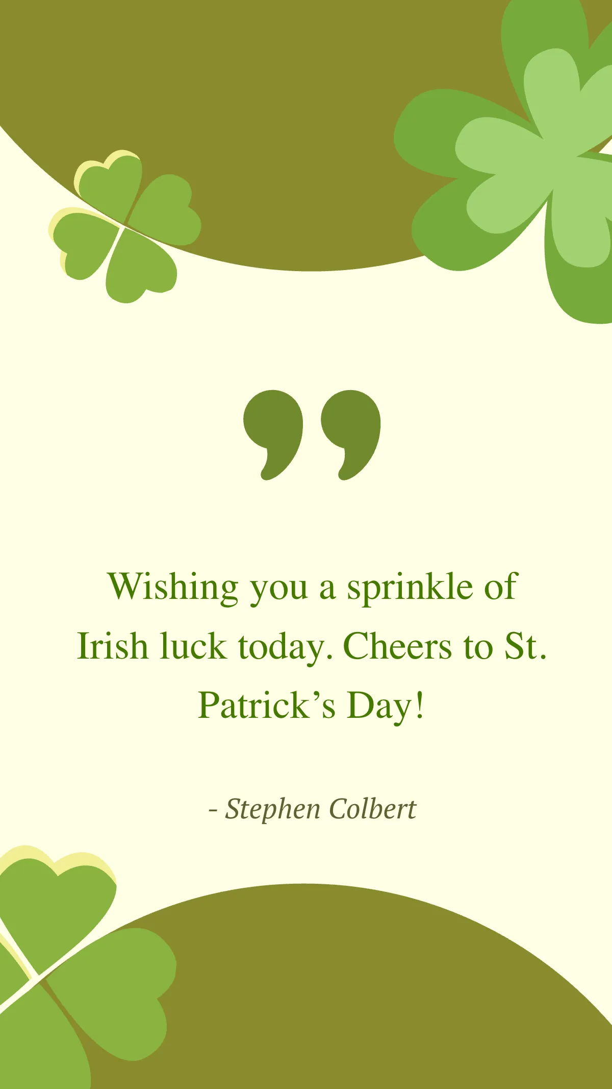 Free Simple St. Patrick's Day Quote Template to Edit Online