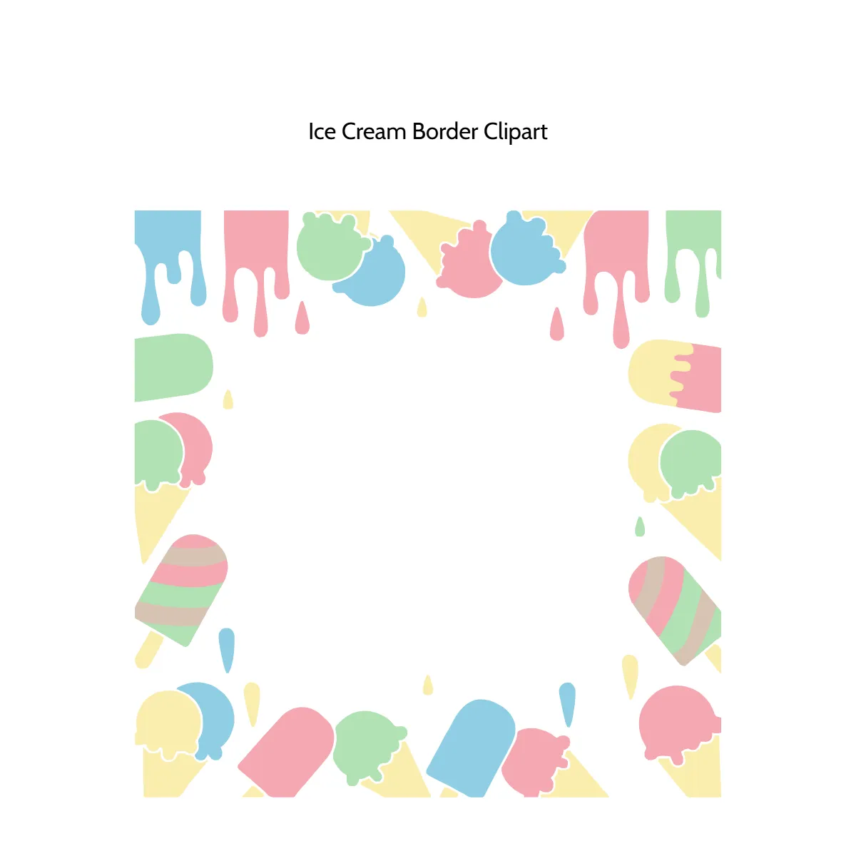 Free Ice Cream Border Clipart Template to Edit Online