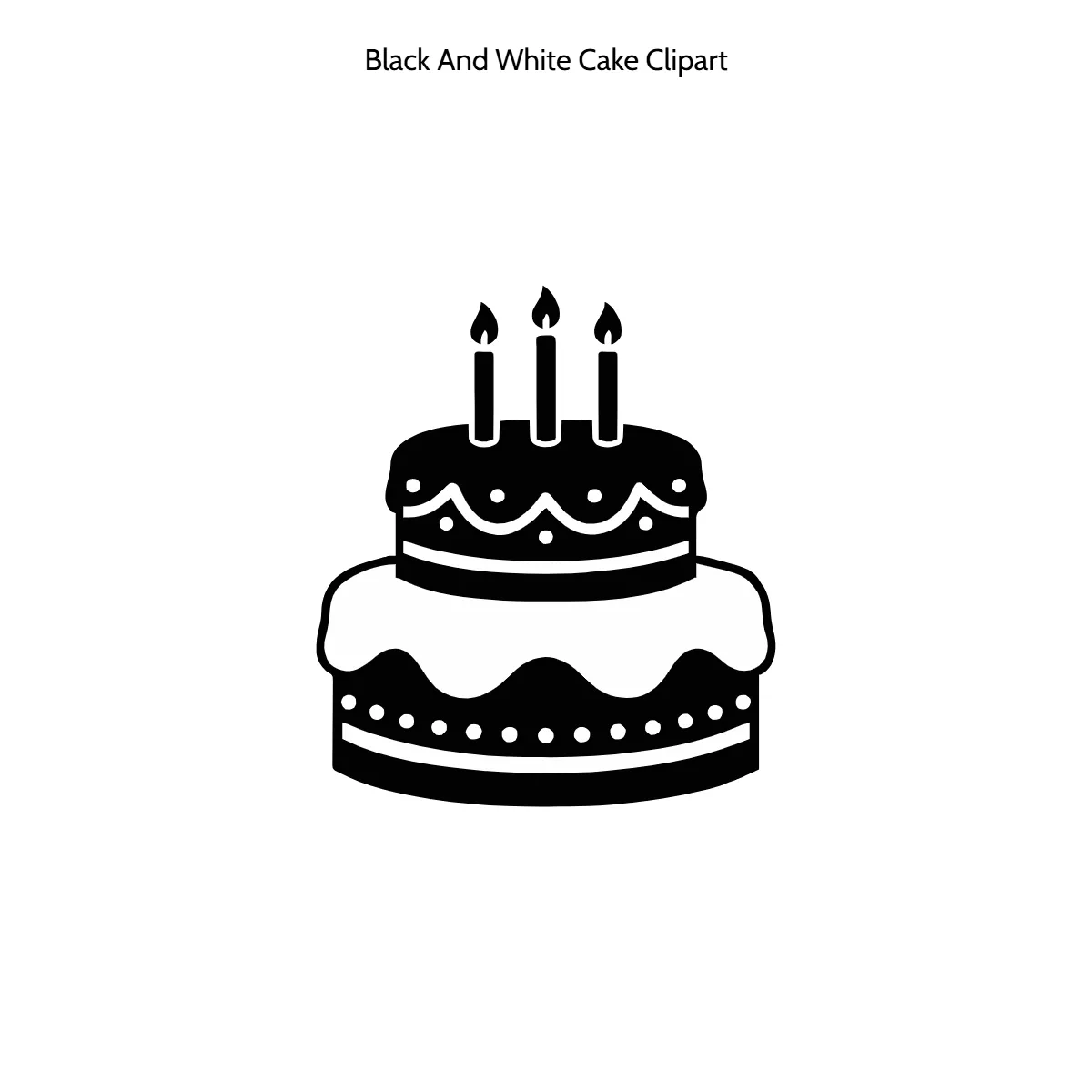Free Black And White Cake Outline Vector Clipart (PNG, SVG) to Edit Online