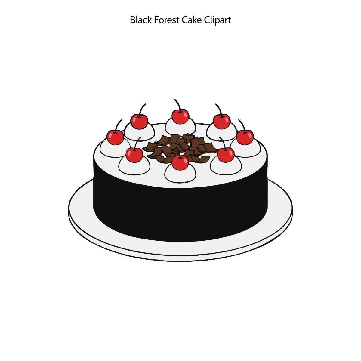 Free Black Forest Cake Vector Clipart (PNG, SVG) to Edit Online