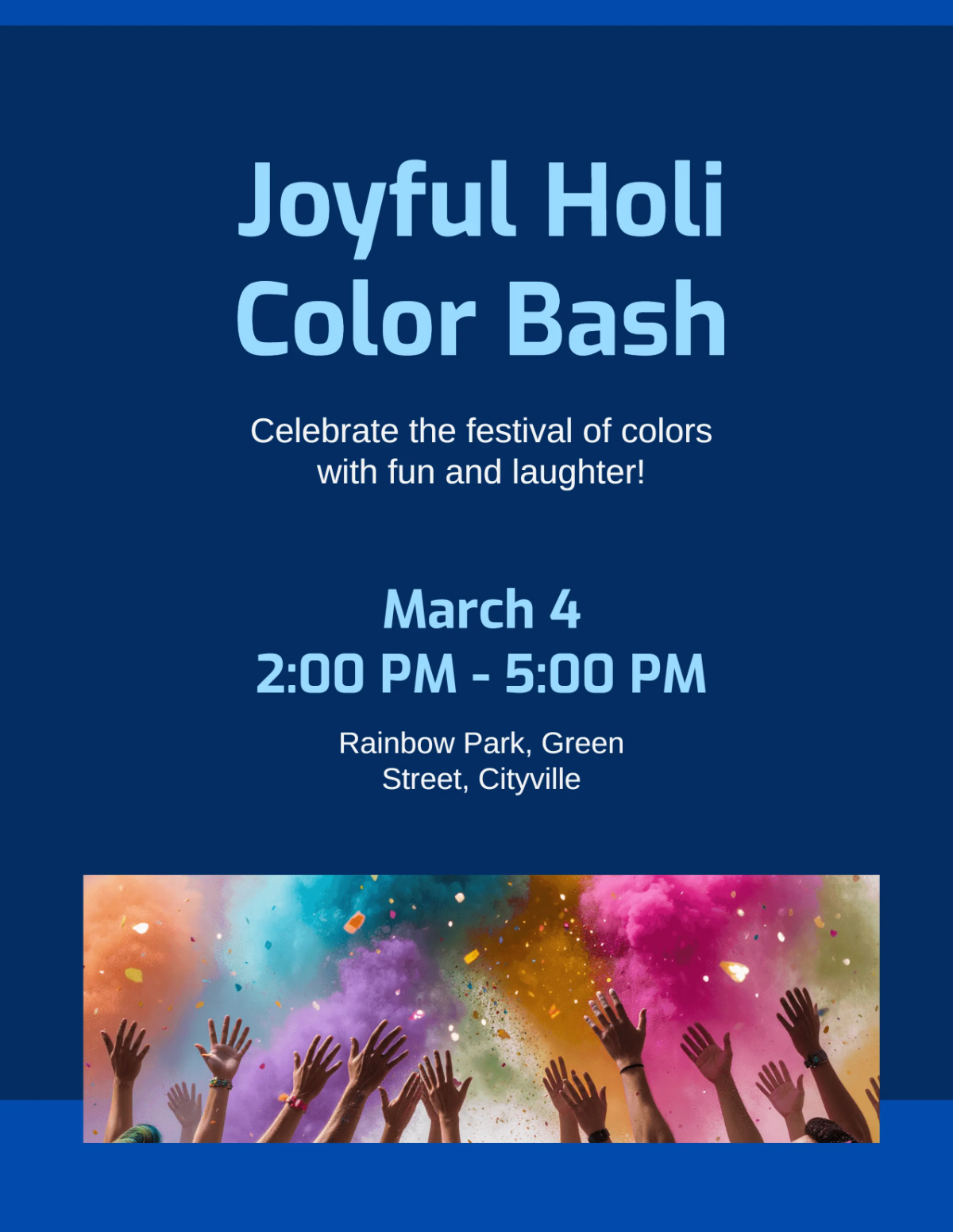 Free Joyful Gulal Holi Flyer Template to Edit Online Free Joyful Gulal Holi Flyer Template to Edit Online