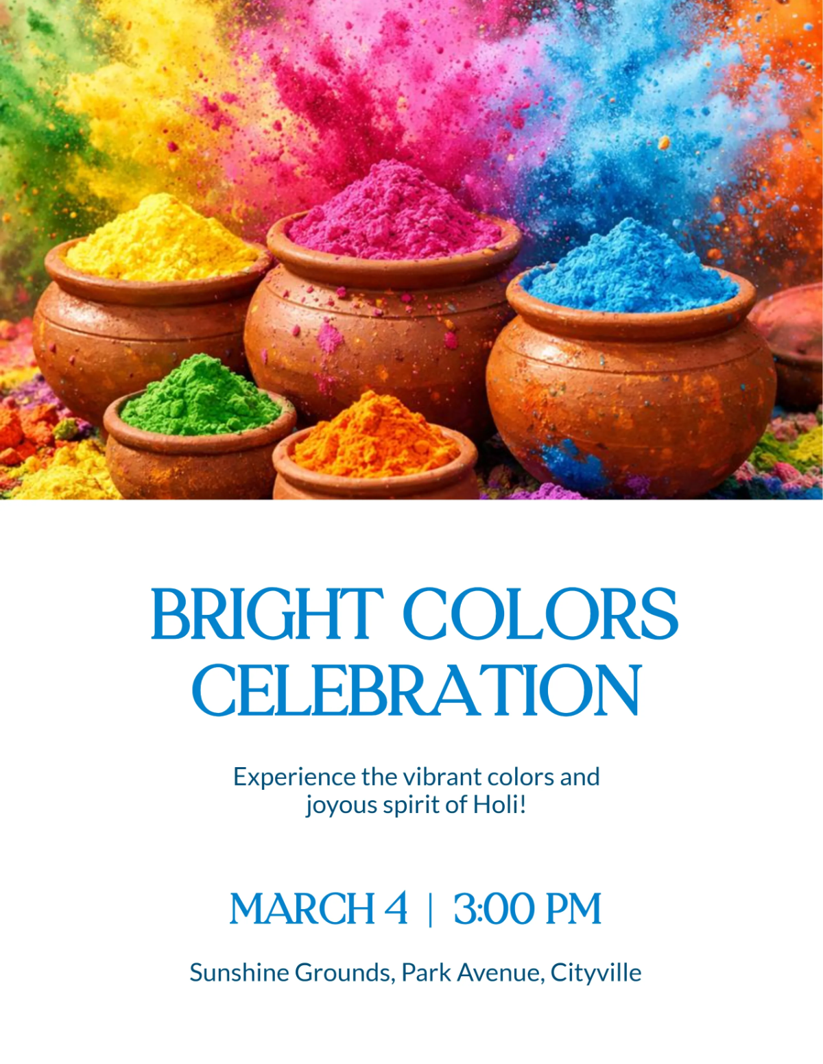 Free Bright Colors Holi Festival Flyer Template to Edit Online Free Bright Colors Holi Festival Flyer Template to Edit Online