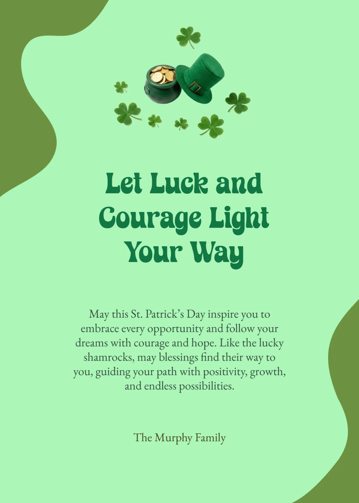 Free St. Patrick's Day Inspirational Wishes Template to Edit Online