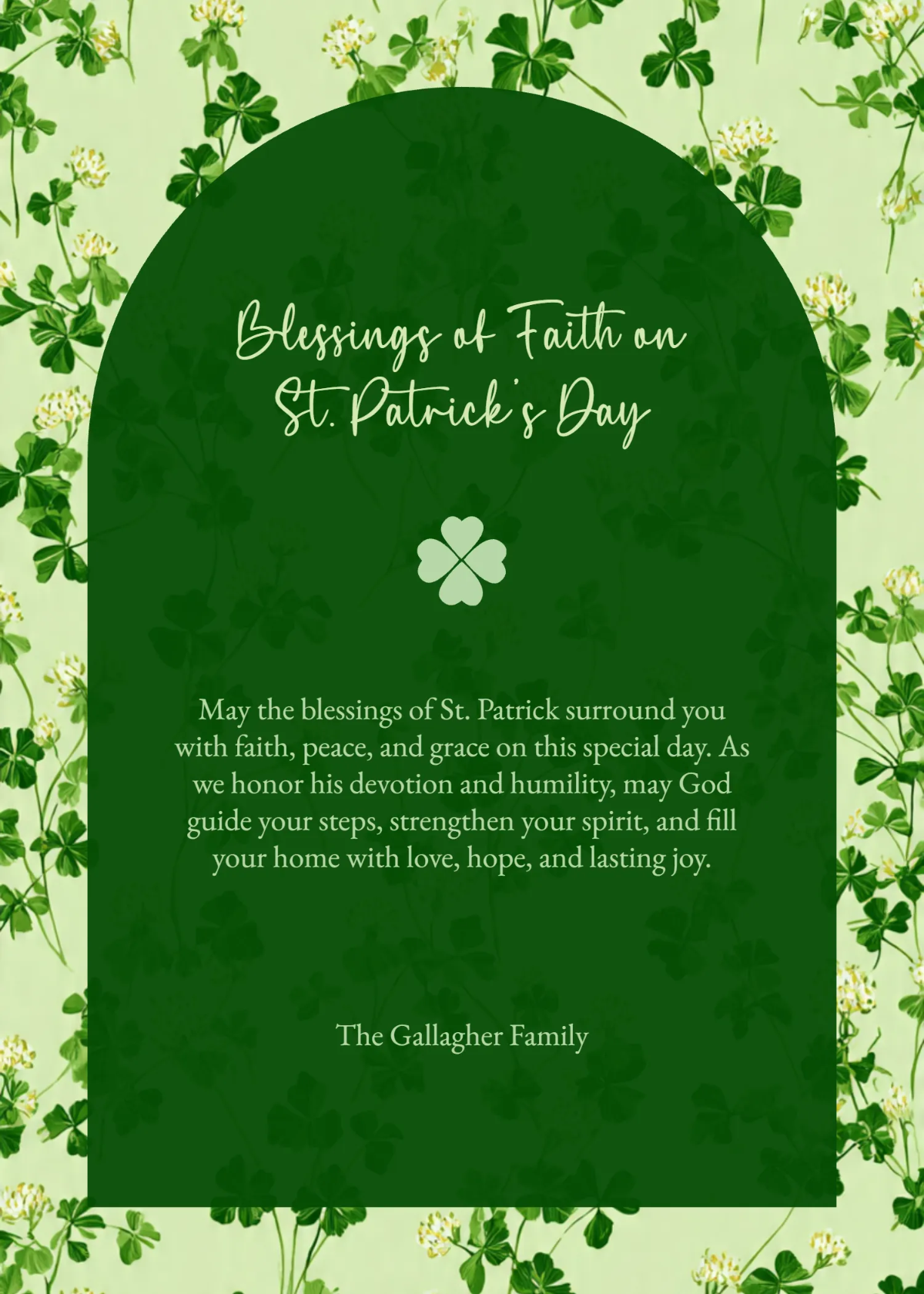 Free Religious St. Patrick's Day Wishes Template to Edit Online