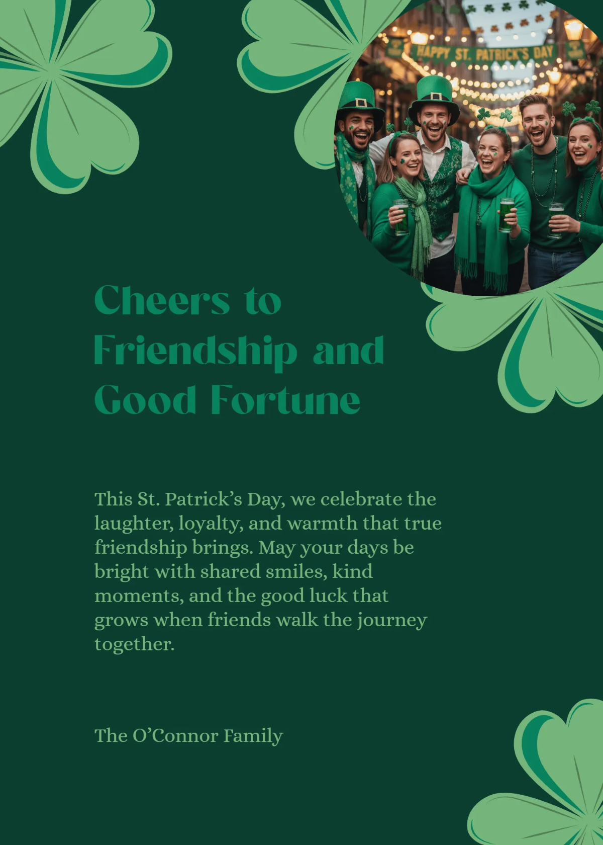 Free St. Patrick's Day Friendship Wishes Template to Edit Online