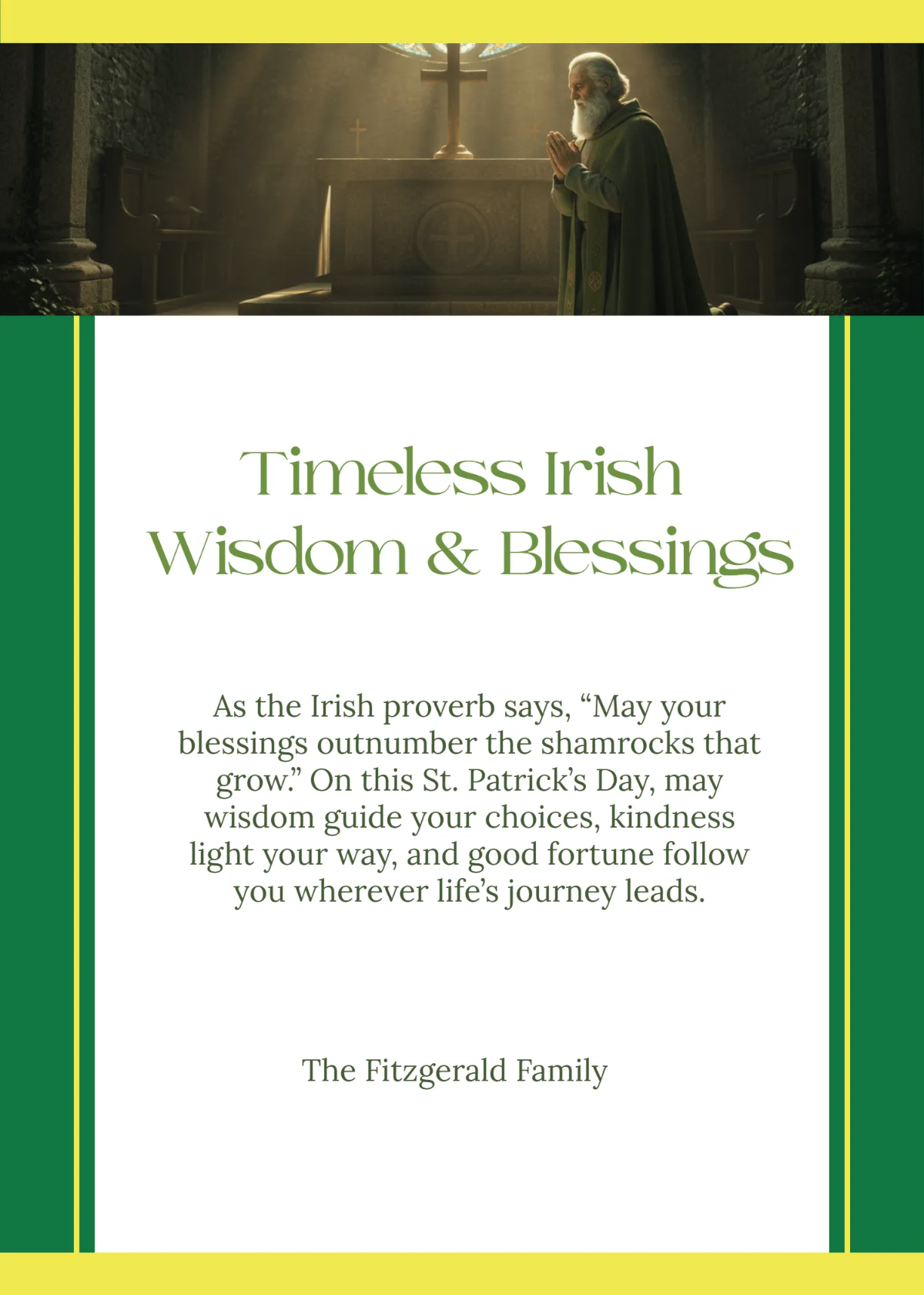 Free Proverbs St. Patrick's Day Wishes Template to Edit Online
