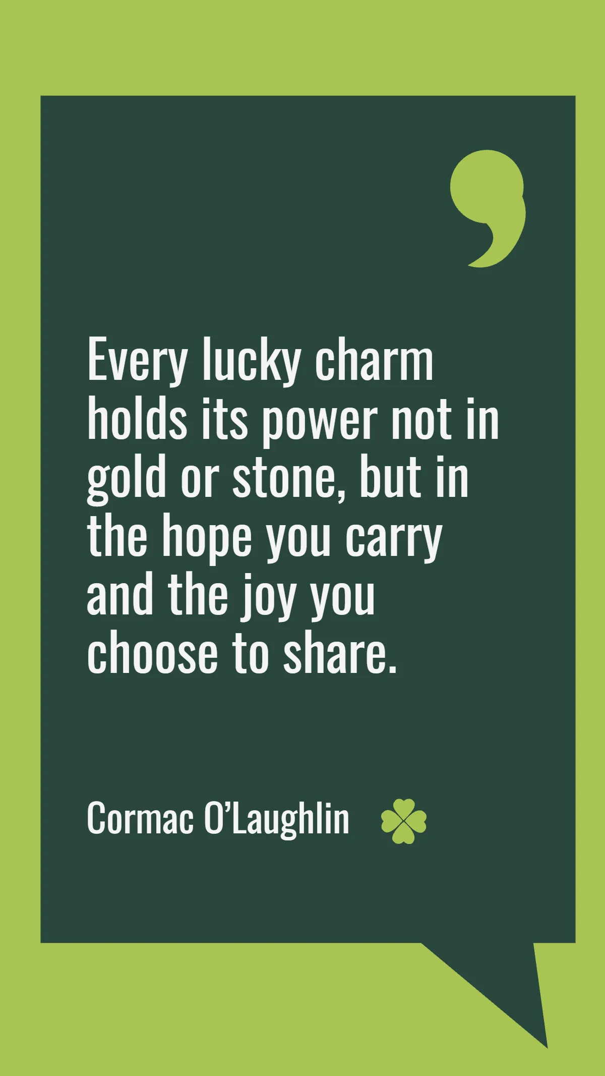 Free St. Patrick's Day Lucky Charm Quote Template to Edit Online