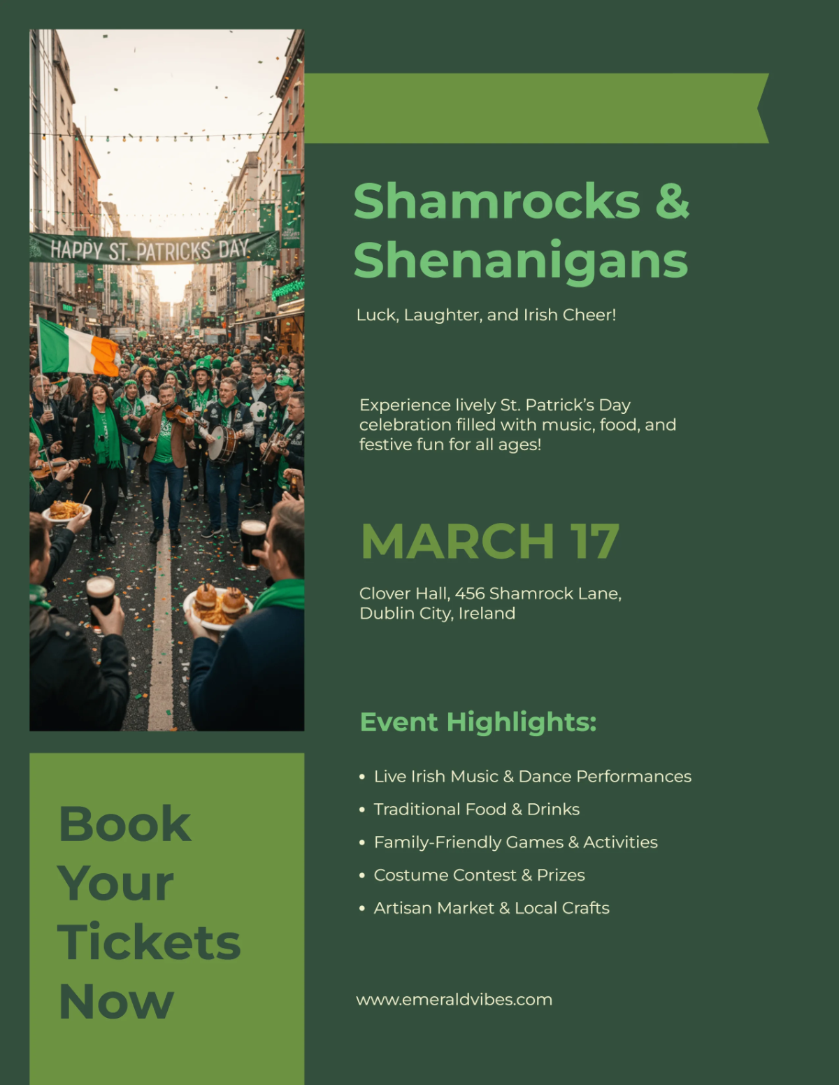 Free Simple St. Patrick's Day Flyer Template to Edit Online