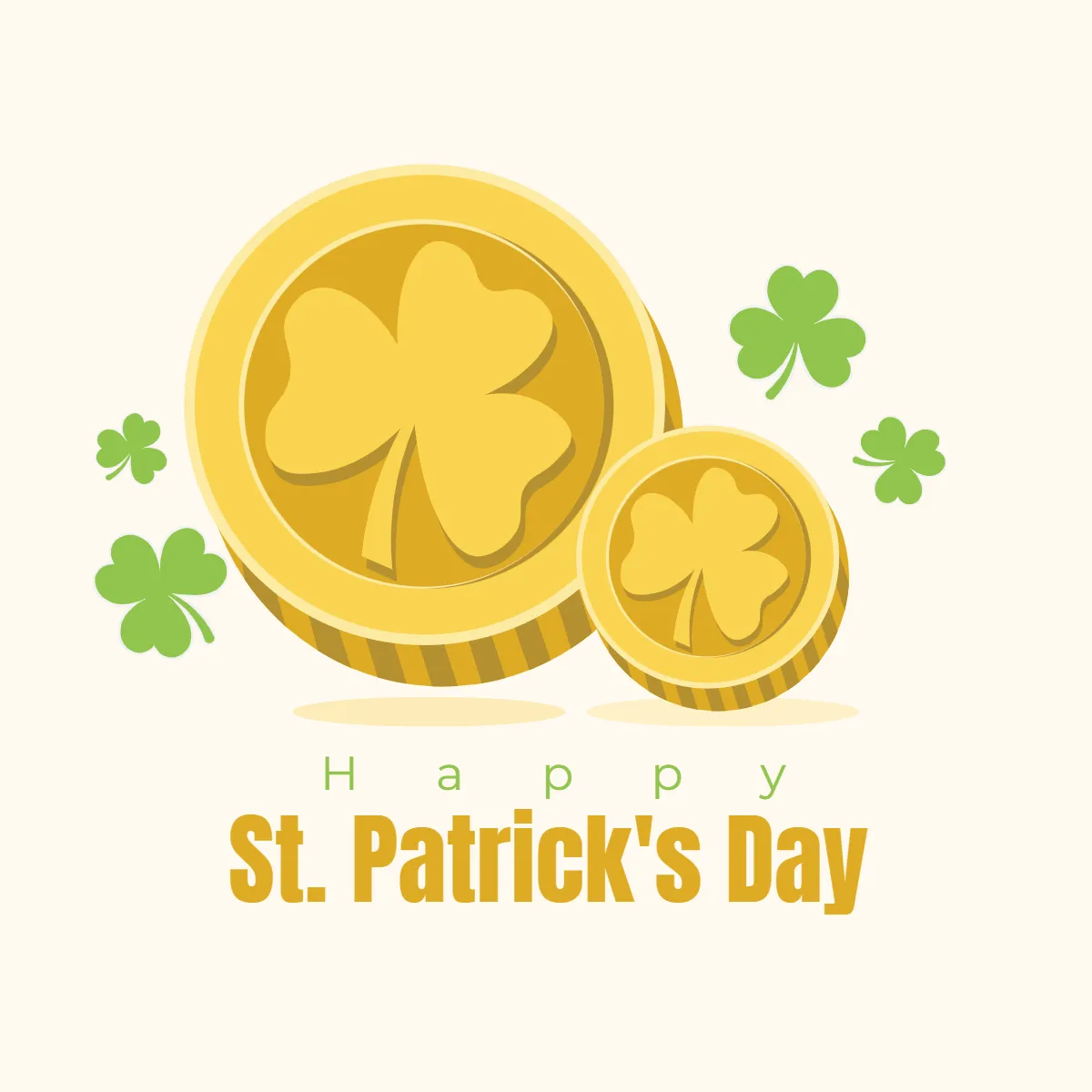 Free St. Patrick's Day Gold Coin Clip Arts Template to Edit Online