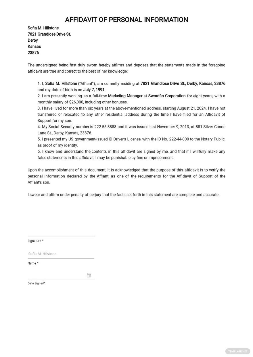 affidavit-of-personal-templates-format-free-download-template