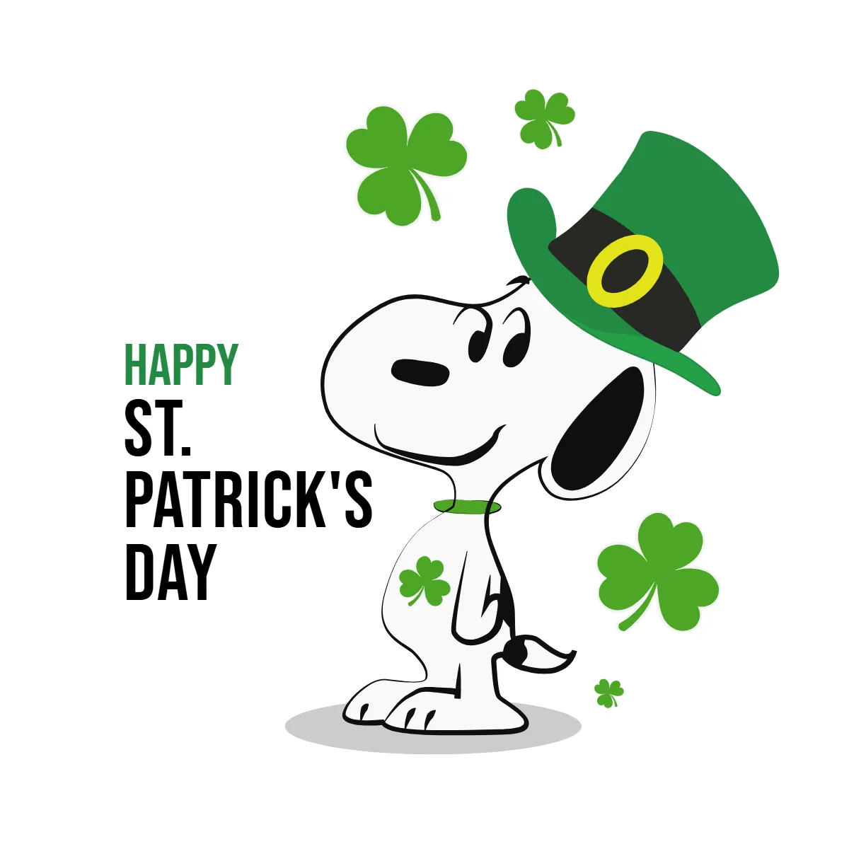 Free St. Patrick's Day Snoopy Clip Arts Template to Edit Online