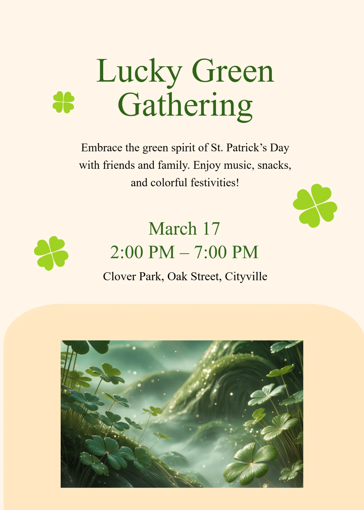 Free St. Patrick’s Day Lucky Green Invitation Template to Edit Online