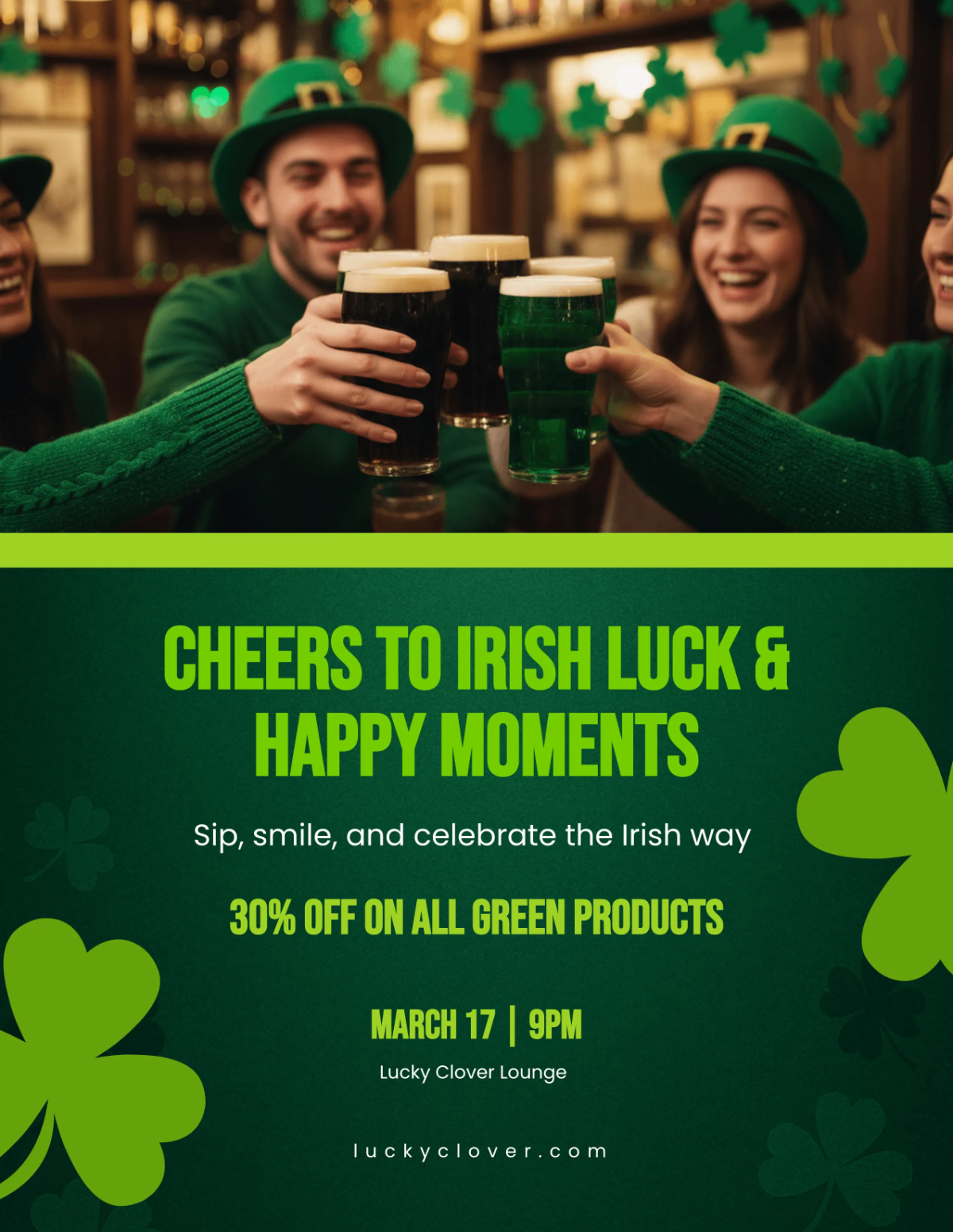 Green St. Patrick’s Day Flyer Template to Download