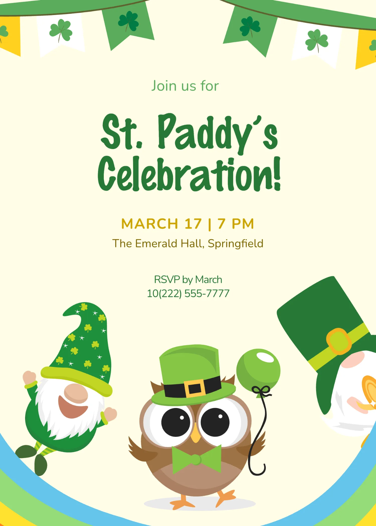 Cute St Patrick’s Day Invitation Template