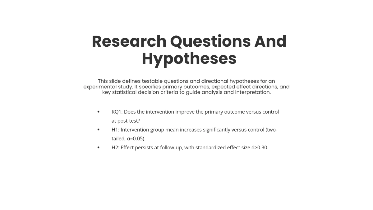 Free Experimental Research Presentation Template to Edit Online