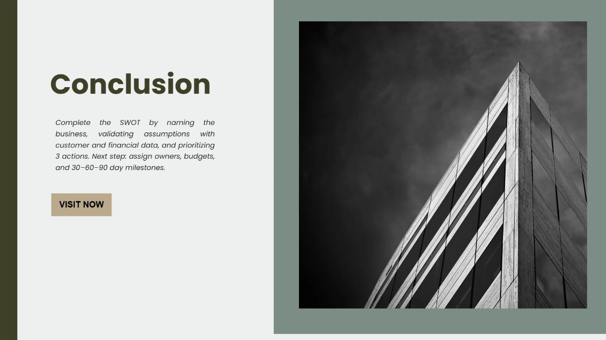 Free SWOT Analysis Business Presentation Template to Edit Online