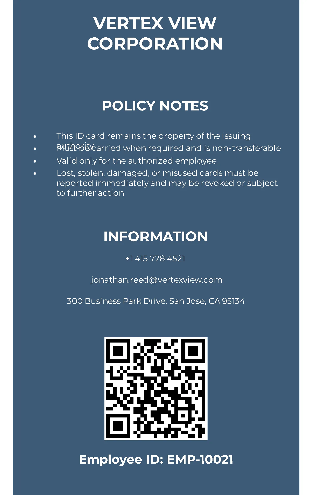 Free Professional Employee ID Card Template to Edit Online