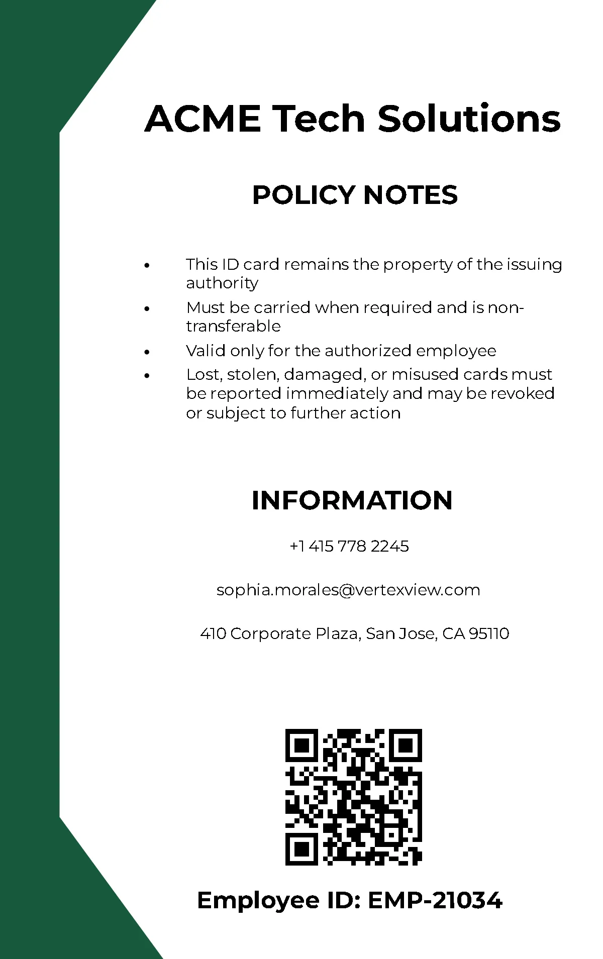 Free Company Photo ID Card Template to Edit Online