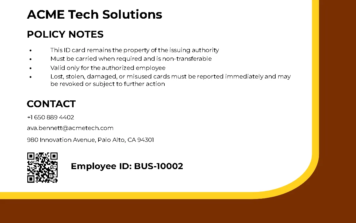 Free Custom Business ID Card Template to Edit Online