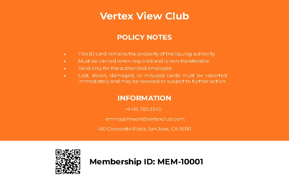 Free Membership Identification Card Template to Edit Online