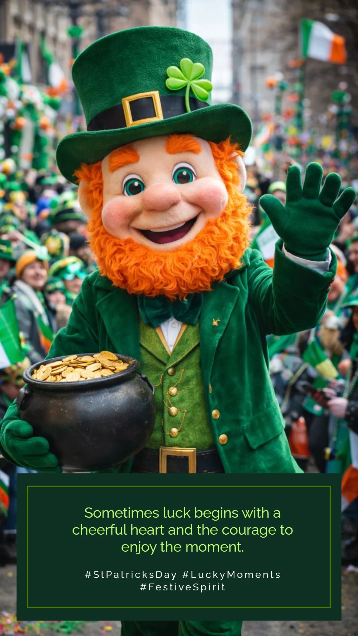Free Leprechaun Luck St. Patrick’s Day Quote Template to Edit Online