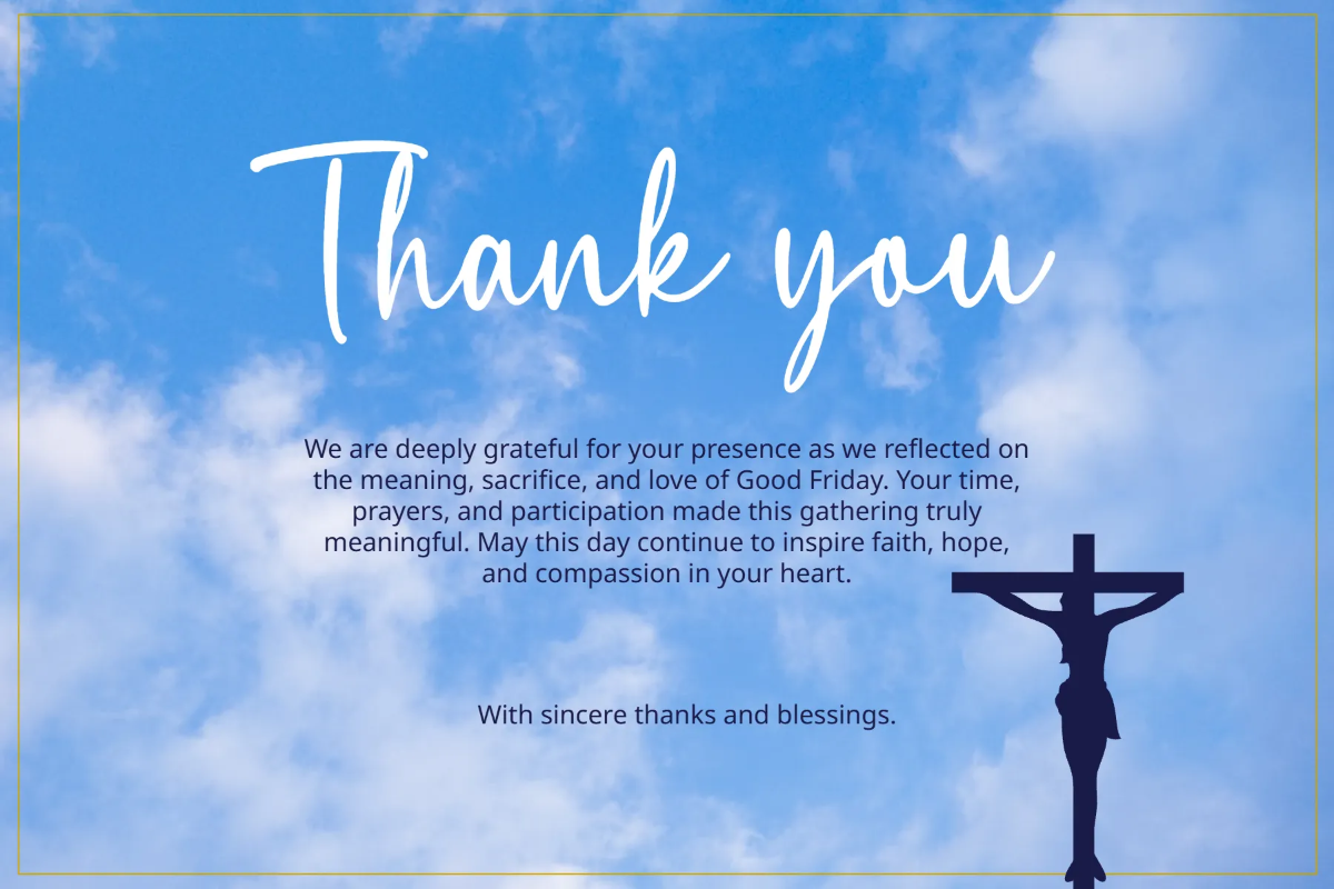 Free Good Friday Thank You Card Template to Edit Online