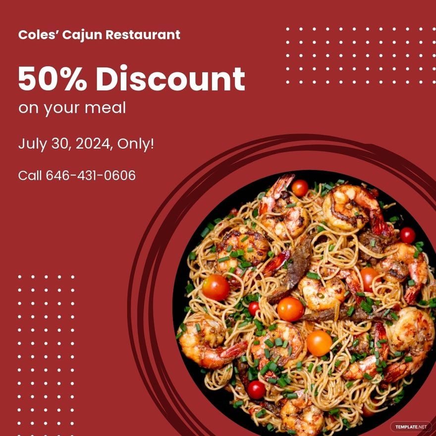 Restaurant Discount Instagram Post Template
