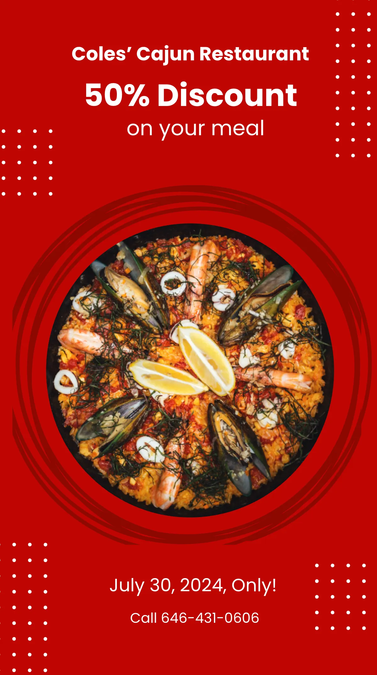 Free Restaurant Discount Instagram Story Template to Edit Online