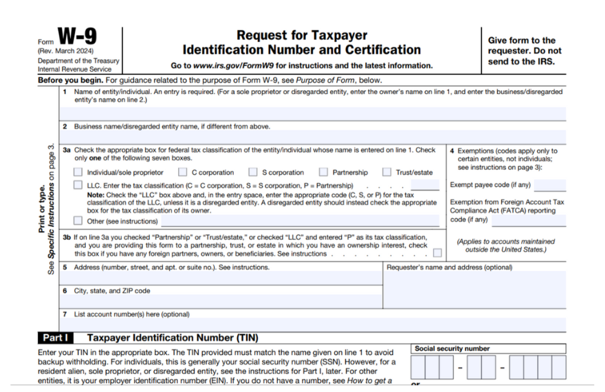 W-9 Form 2024