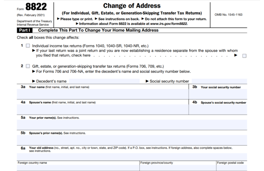 IRS Form 8822