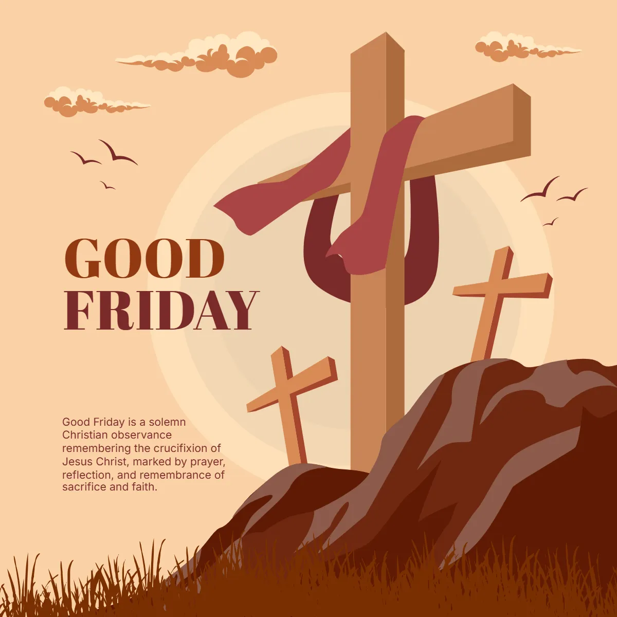 Free Good Friday Design Clip Arts Template to Edit Online