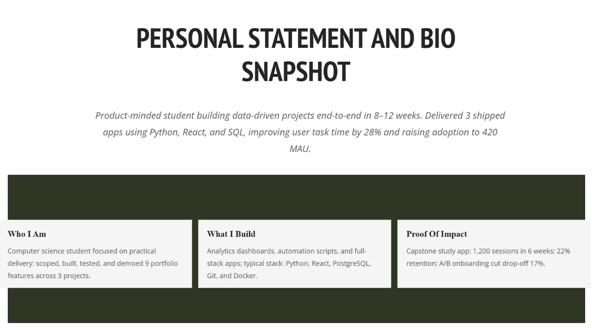 Free Portfolio Presentation for Students Template to Edit Online