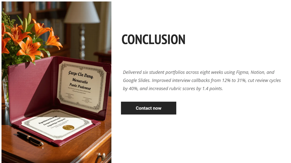 Free Portfolio Presentation for Students Template to Edit Online