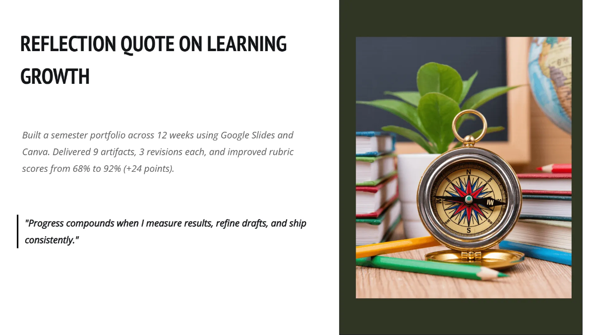 Free Portfolio Presentation for Students Template to Edit Online