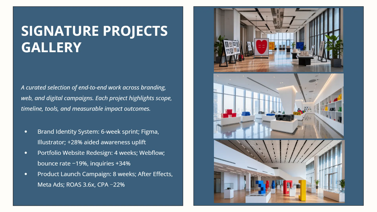 Free Creative Professional Portfolio Deck Template to Edit Online