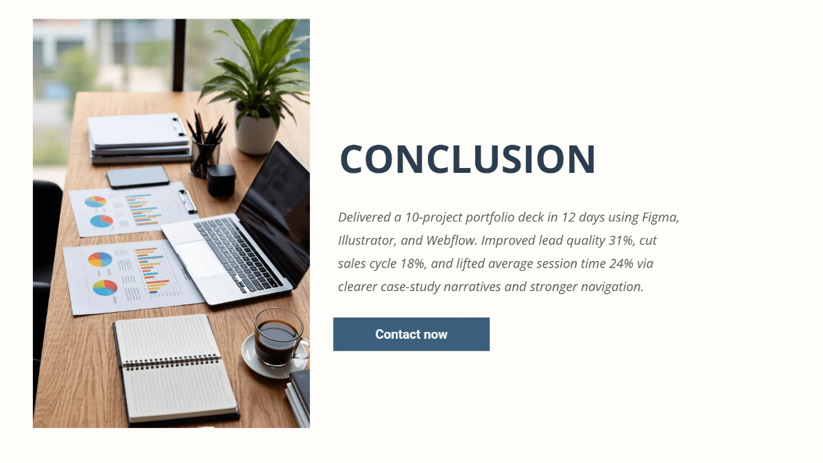 Free Creative Professional Portfolio Deck Template to Edit Online