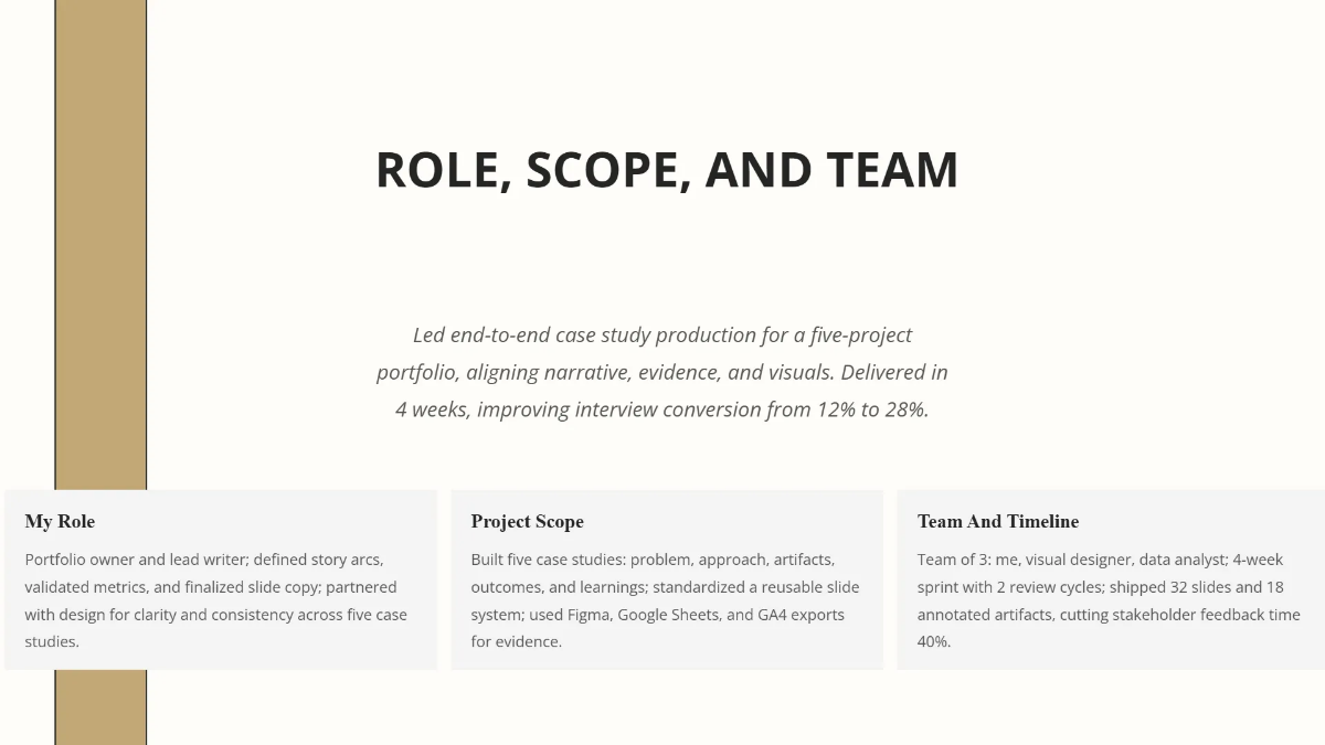 Free Portfolio Slides with Case Studies Template to Edit Online