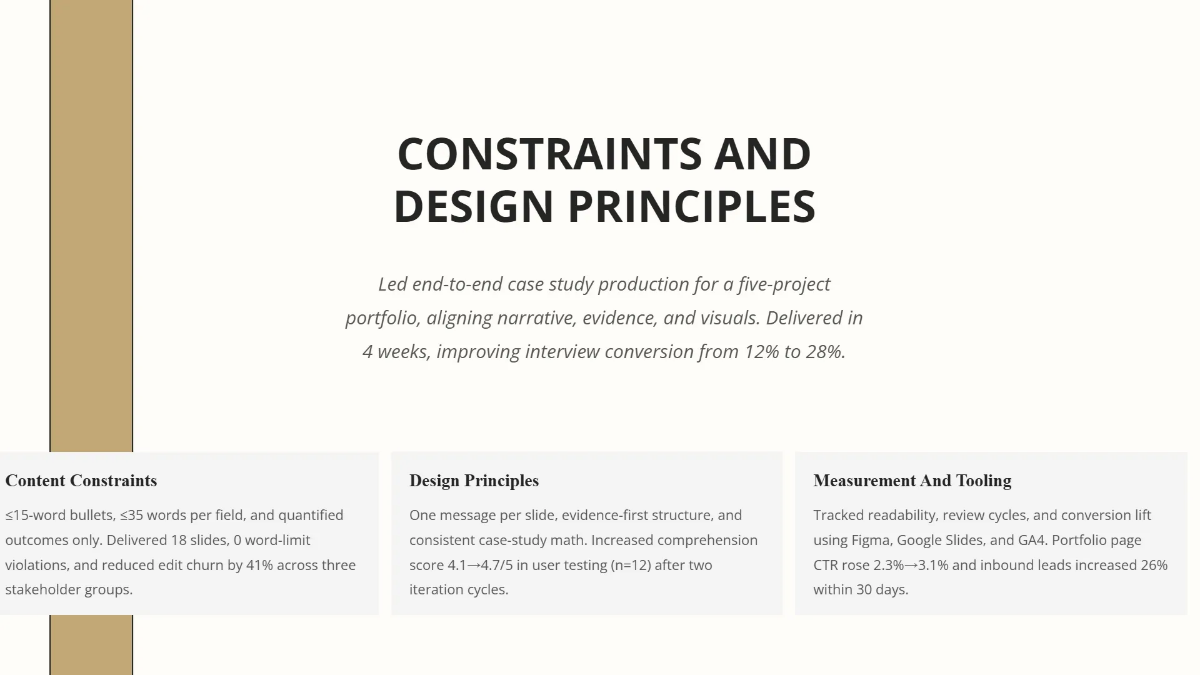 Free Portfolio Slides with Case Studies Template to Edit Online