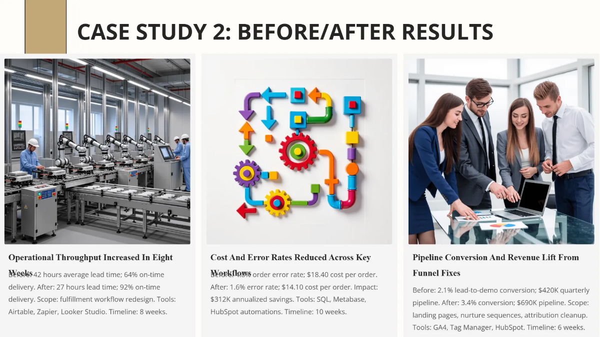 Free Portfolio Slides with Case Studies Template to Edit Online