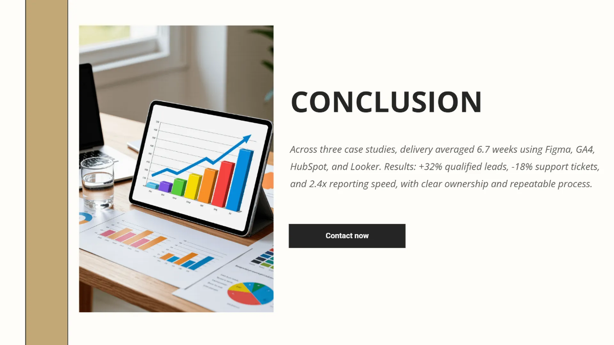 Free Portfolio Slides with Case Studies Template to Edit Online