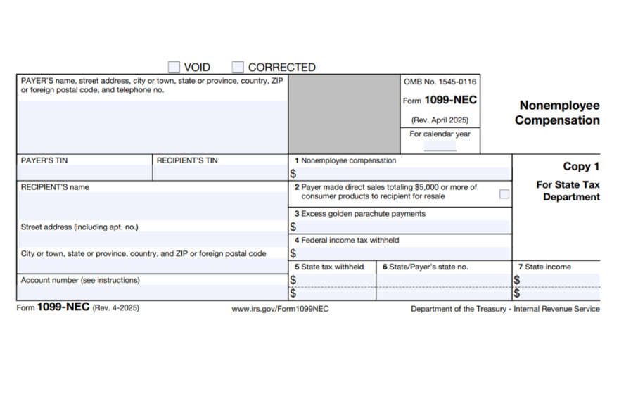 Free Form 1099-NEC 2025 Template to Edit Online