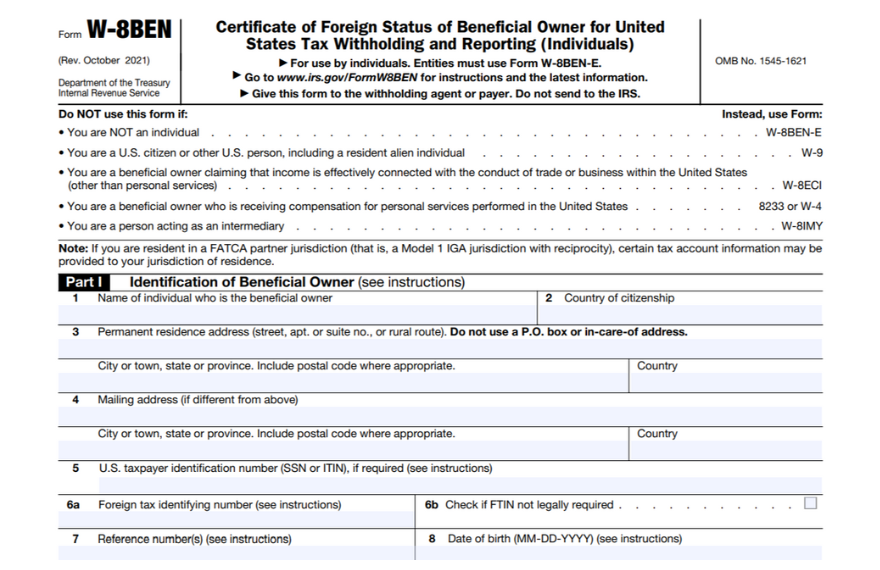 W-8BEN Form