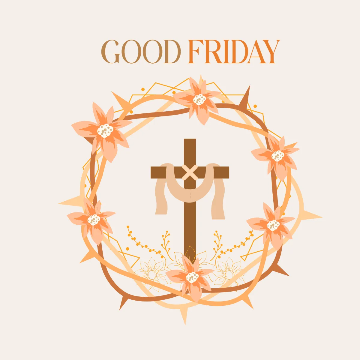 Free Good Friday Flower Clip Arts Template to Edit Online