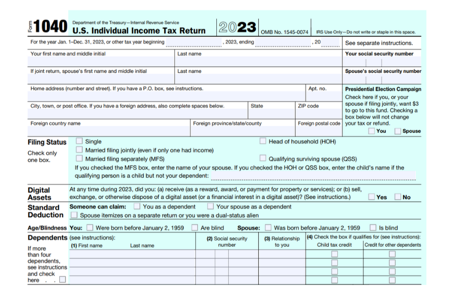Income Tax Form 2023