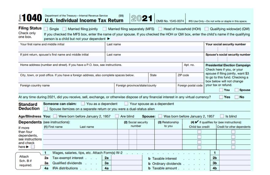 1040 Form 2021